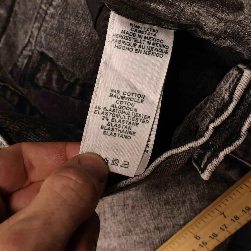 True Religion Geno Slim Straight Jeans Gray Acid Wash Denim 31x32